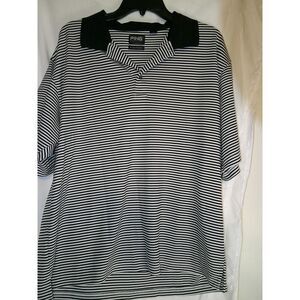 PING Collection Golf Striped Performance Polo Shirt Black & White Athletic‎ Wear